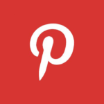 White Pinterest logo with a stylized letter P on a solid red background.
